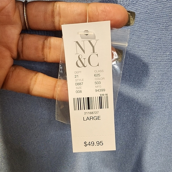 7th Ave. New York Company Pullover Blue Sweater Size L NWT - Picture 5 of 11